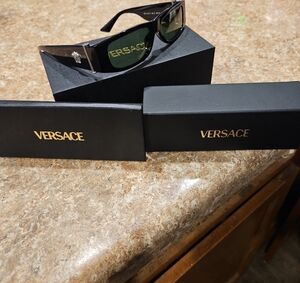 Versace Black and Silver Sunglasses